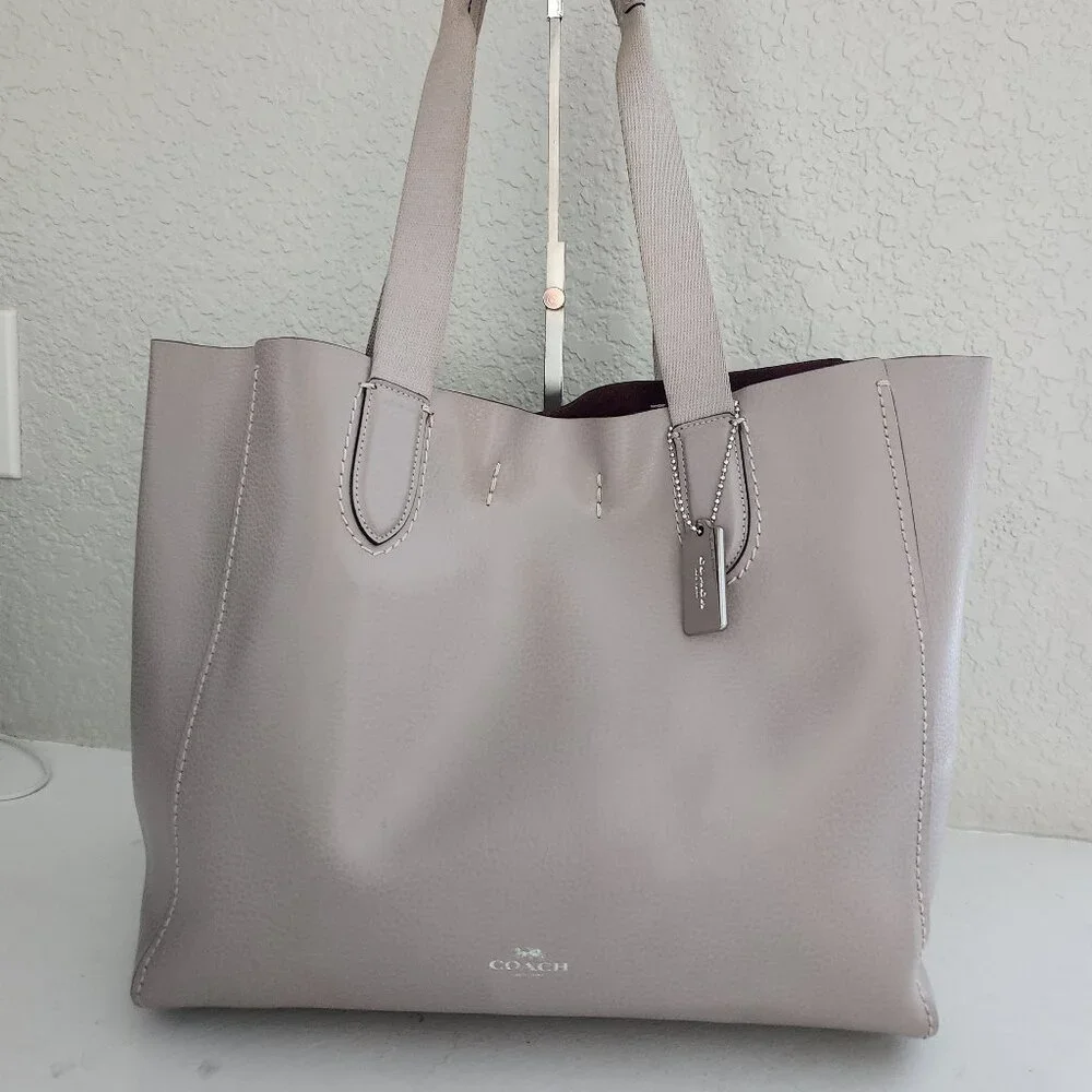 Euc Coach Derby Silver Leather Shoulder Bag Purse